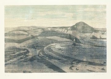 Blick zum Geising | Farbholzschnitt | 2014 | 70x100cm 